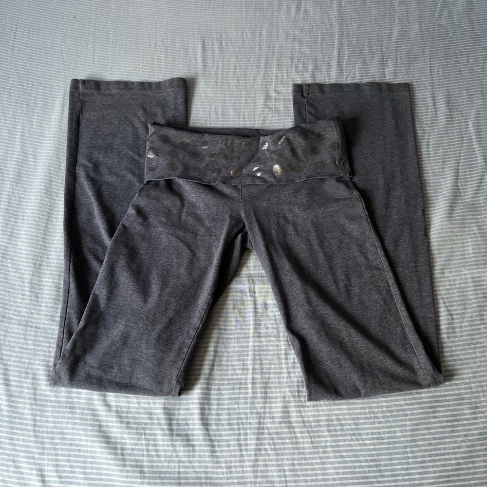 pink victoria’s secret gray low rise flare yoga pant leggings